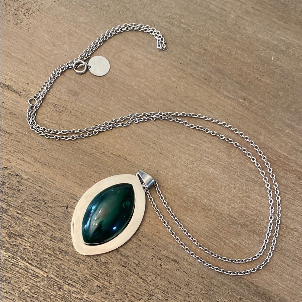 Discontinued Evil Pawn Malachite Pendant Necklace